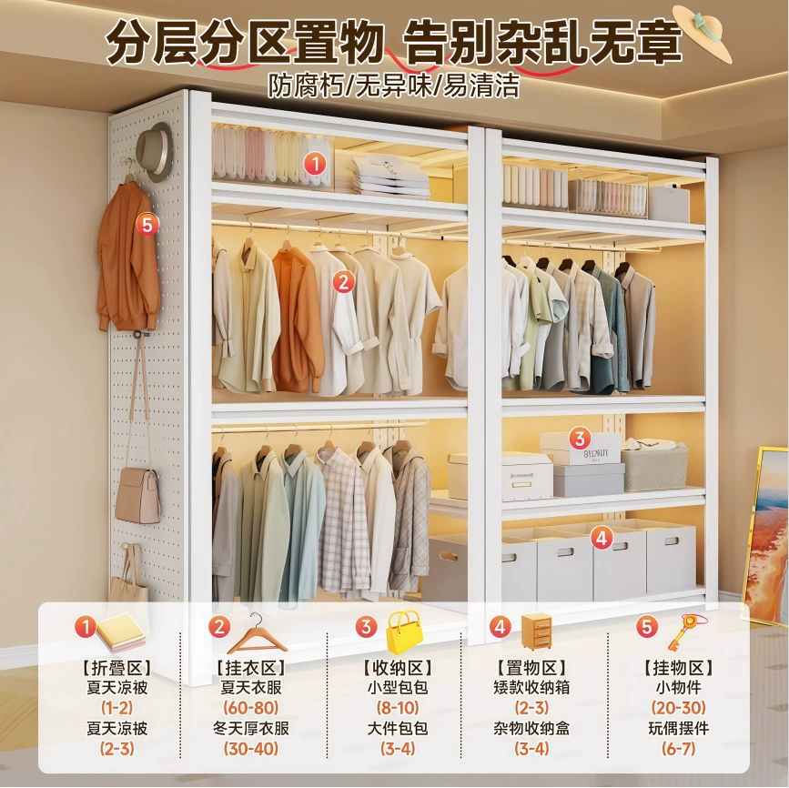 Wardrobe Shelf Rack Freestanding Hanger Steel — closet organizer wholesale pick on ClosetCraft