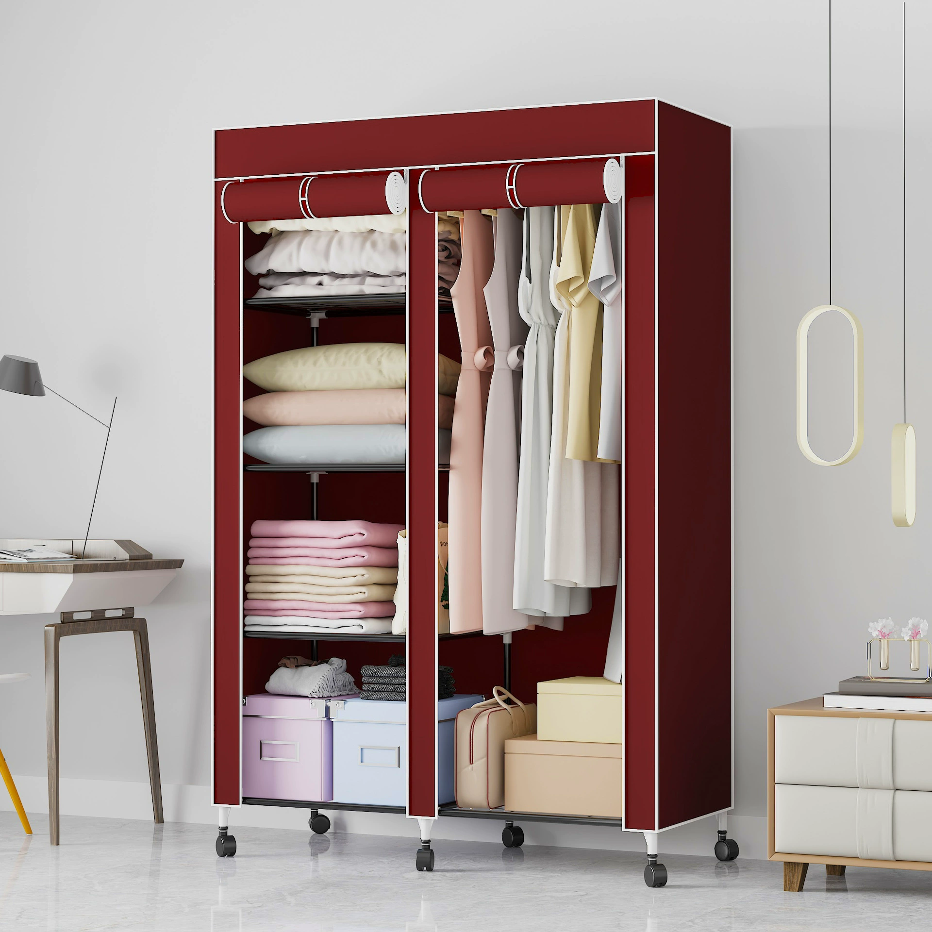 Wardrobe Closet Wardrobe Portable Wheeled Simple — closet organizer wholesale pick on ClosetCraft