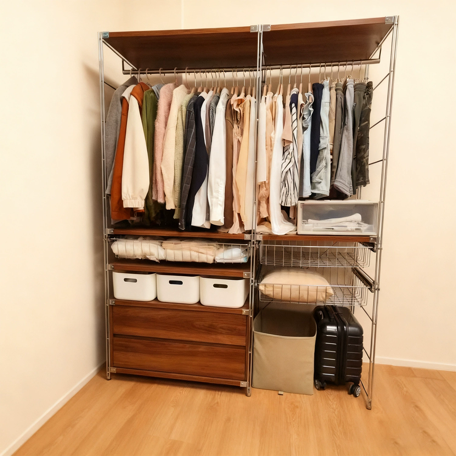 Wardrobe Garment Rack Shelf Rack Freestanding Hanger — closet organizer wholesale pick on ClosetCraft