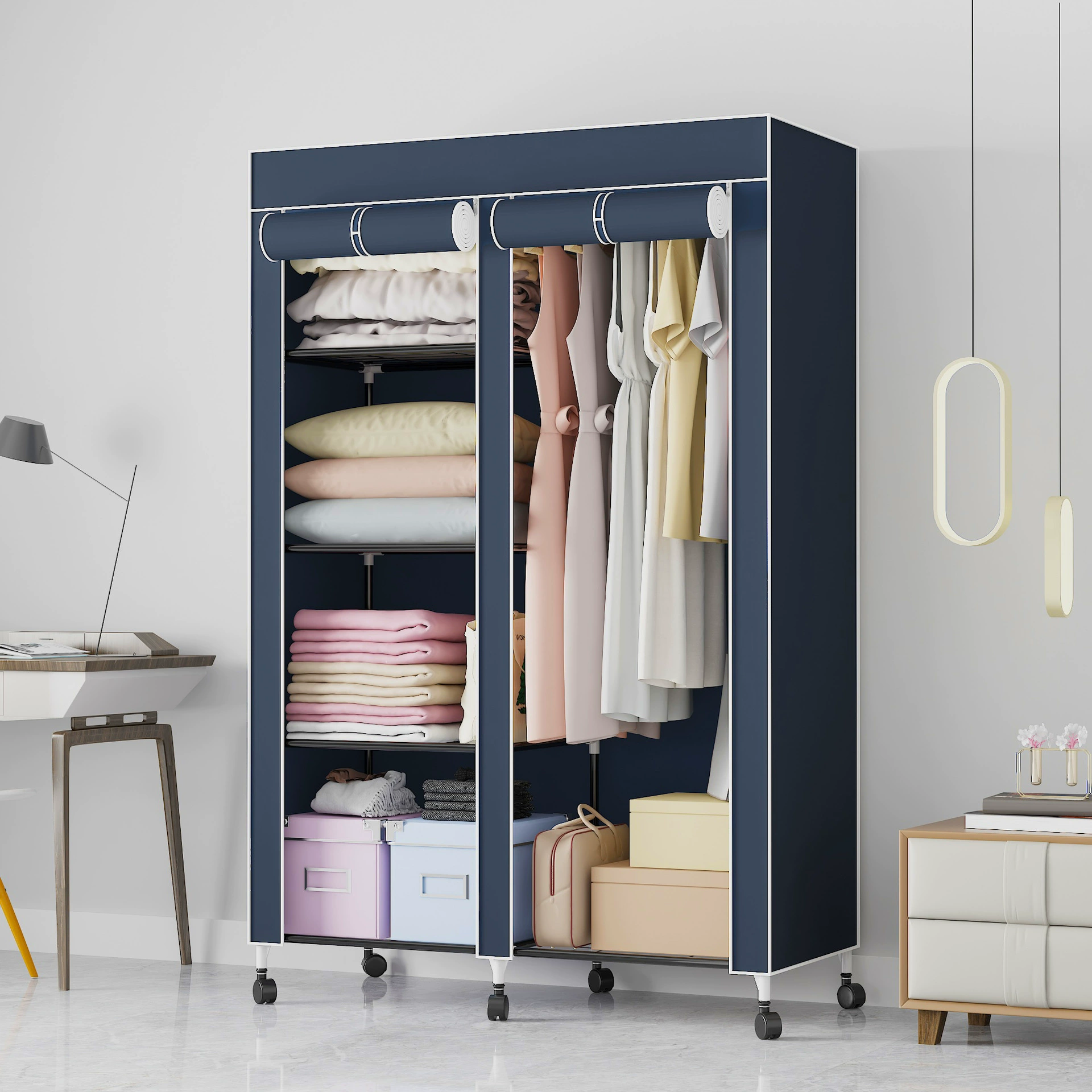 Wardrobe Closet Wardrobe Portable Wheeled Simple — closet organizer wholesale pick on ClosetCraft