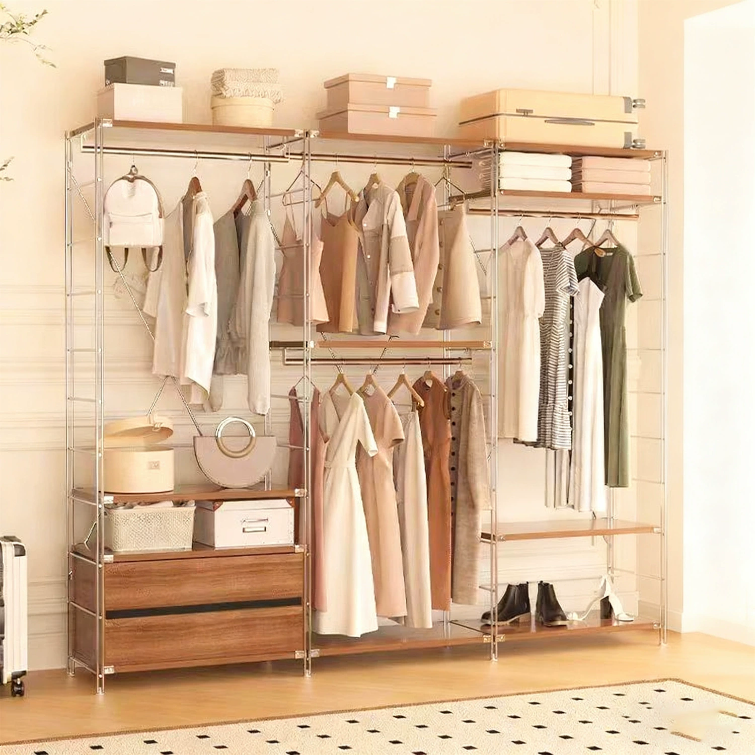 Wardrobe Garment Rack Shelf Rack Freestanding Hanger — closet organizer wholesale pick on ClosetCraft